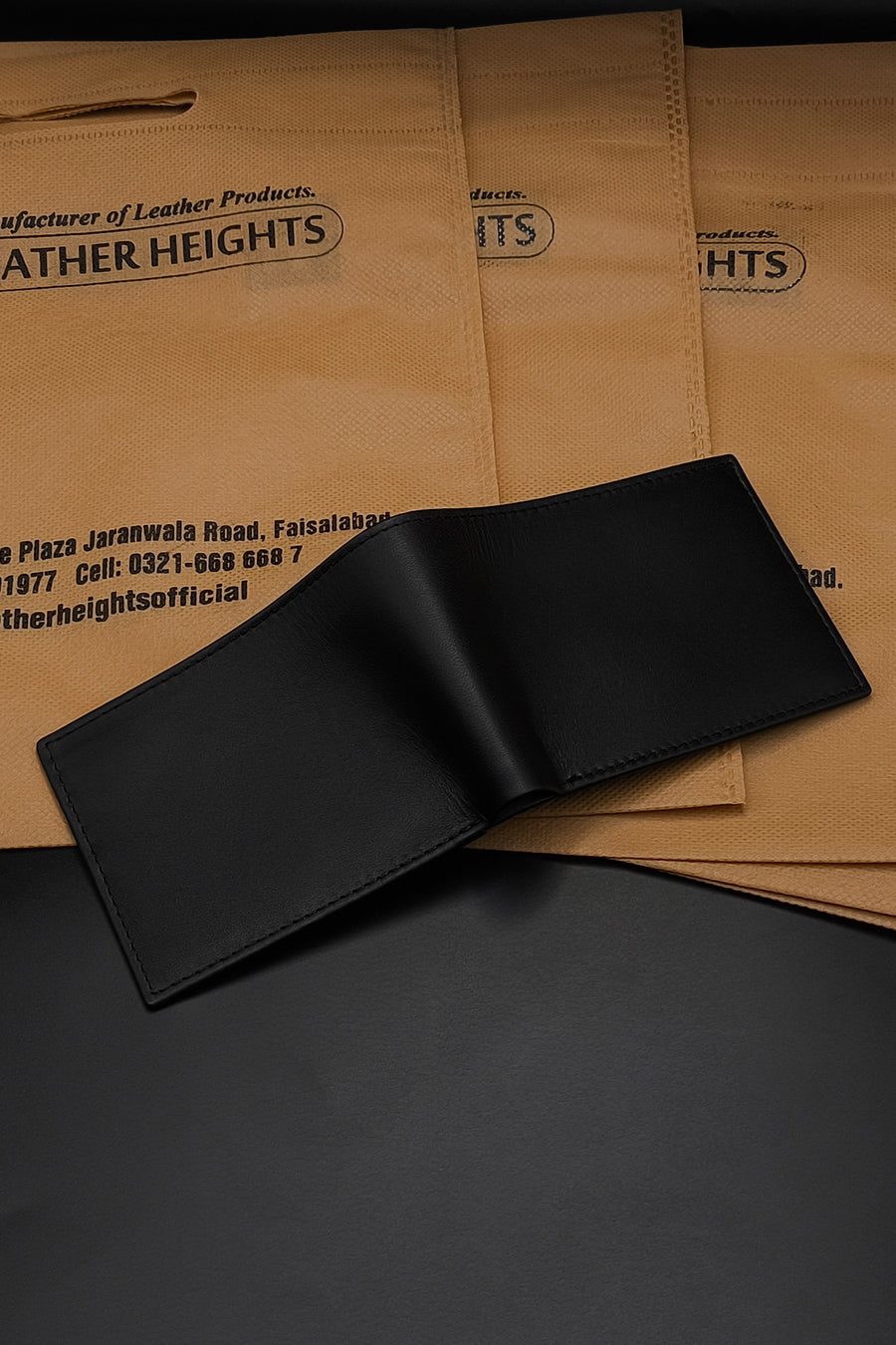 black leather wallet